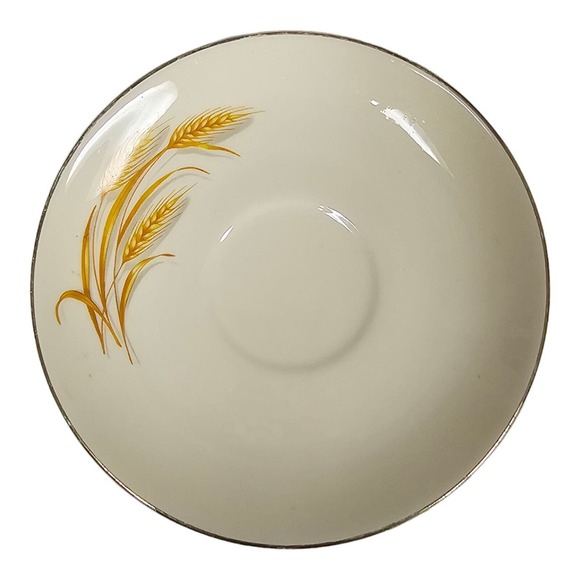 Vintage Golden Wheat 6" Ceramic Saucer Set of 4 - Picture 9 of 12